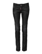 Dsquared² Black Cotton Low Waist Skinny Denim Jeans