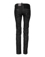 Dsquared² Black Cotton Low Waist Skinny Denim Jeans - Image 3