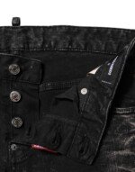 Dsquared² Black Washed Mid Waist Tapered Denim Jeans - Image 4