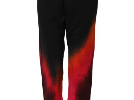Dsquared² Black Red Cotton Straight Fit Jogger Pants