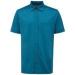 Canali Blue Cotton Shortsleeve Shirt