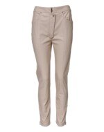 Elisabetta Franchi Beige High Waist Tapered Pants