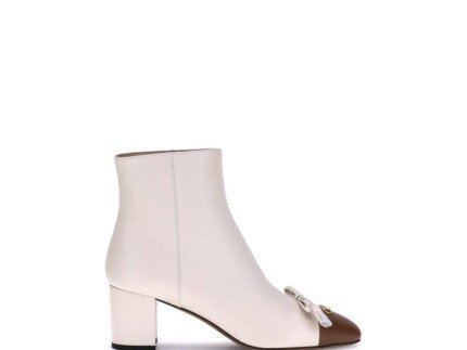 Valentino Garavani Cream Goatskin Ankle Boots