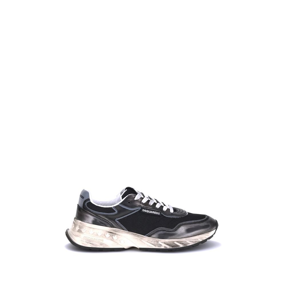 8292427.jpeg Dsquared² Black Calf Leather Bos Taurus Athletic Sneakers - Image 1