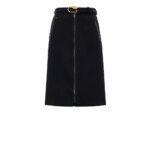 Gucci Black Wool Midi Skirt