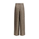 Fendi Brown Silk Casual Pants - Image 2