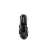 Ferragamo Black Calf Leather Bos Taurus Slip-On Loafers - Image 4