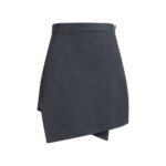 Gray Wool Mini Skirt