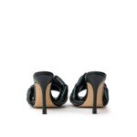 Bottega Veneta Green Leather Stiletto Heel Sandals - Image 3