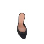 Amina Muaddi Black Nylon Stiletto Heel Sandals - Image 4