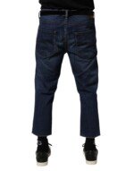 Vivienne Westwood Blue Mid Waist Cotton Men Cropped Denim Jeans - Image 4