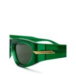 Bottega Veneta Green Acetate Sunglasses - Image 4