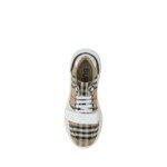Burberry Beige Cotton Athletic Sneakers - Image 4