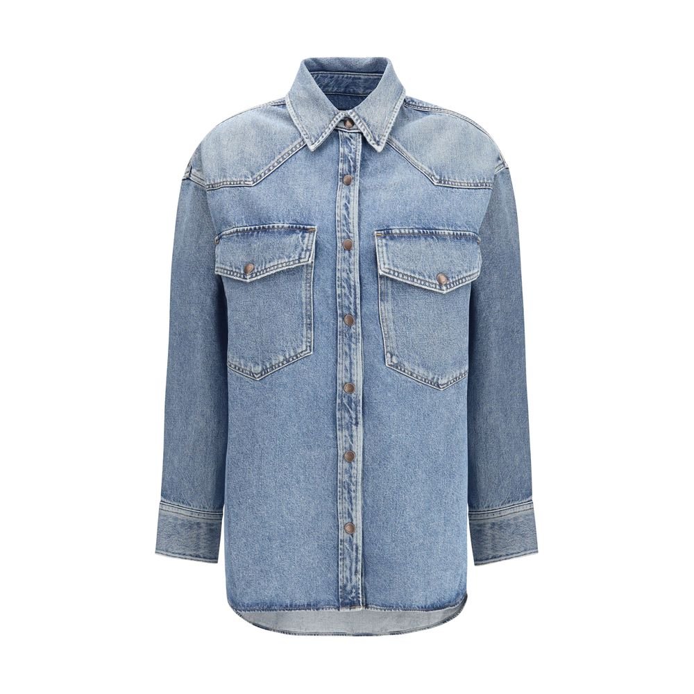 9836363.jpeg Agolde Blue Denim Shirt - Image 1