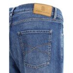 Brunello Cucinelli Blue Cotton Straight-Leg Jeans - Image 3