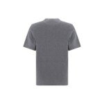 Tricou Brunello Cucinelli Gri din Bumbac - imagine 2