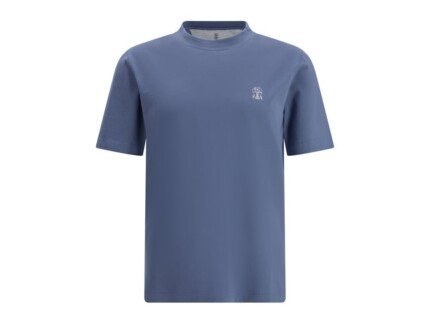Tricou Brunello Cucinelli Albastru din Bumbac