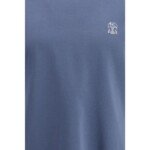 Tricou Brunello Cucinelli Albastru din Bumbac - imagine 3