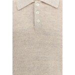 Brunello Cucinelli Beige Cotton Polo Shirt - Image 3