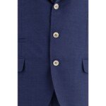 Brunello Cucinelli Blue Fleece Wool Two-Piece Suit - Image 4