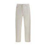 Brunello Cucinelli White Cotton Straight-Leg Jeans