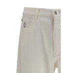 Brunello Cucinelli White Cotton Straight-Leg Jeans - Image 3