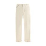 Brunello Cucinelli White Cotton High-Waisted Jean