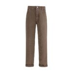 Brunello Cucinelli Brown Cotton Relaxed Fit Jeans