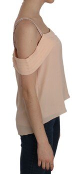 Alexander Wang Orange Off Shoulder Strap Square Neck Top Blouse - Image 3