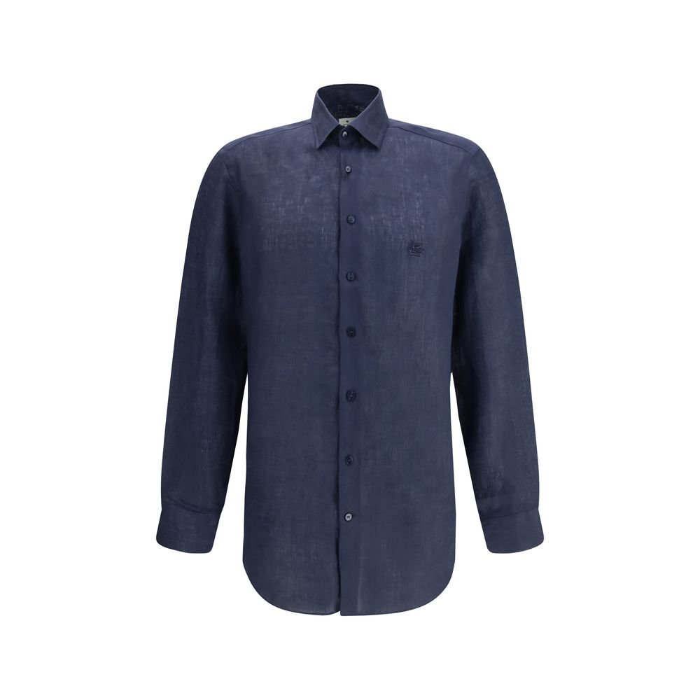 9901739.jpeg Etro Blue Linen Dress Shirt - Image 1