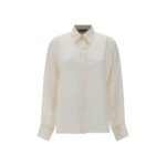 Fendi White Silk Pattern Shirt