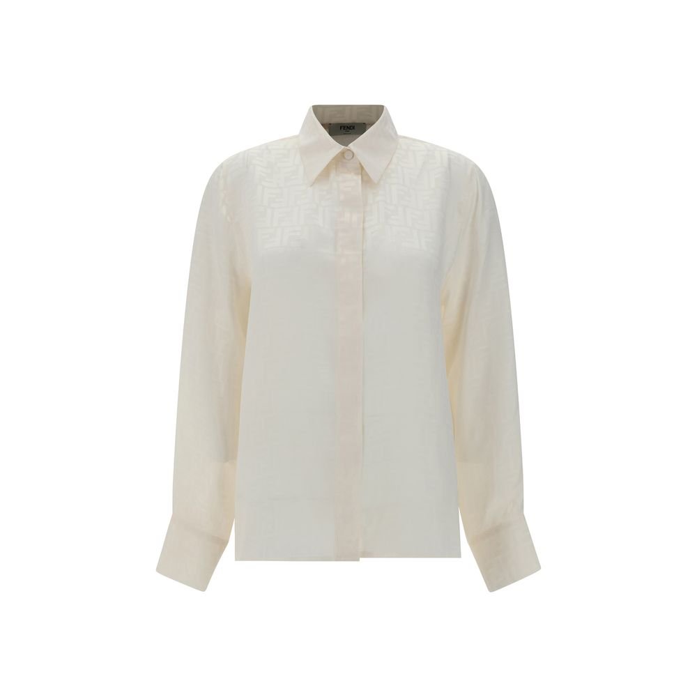 9902355.jpeg Fendi White Silk Pattern Shirt - Image 1
