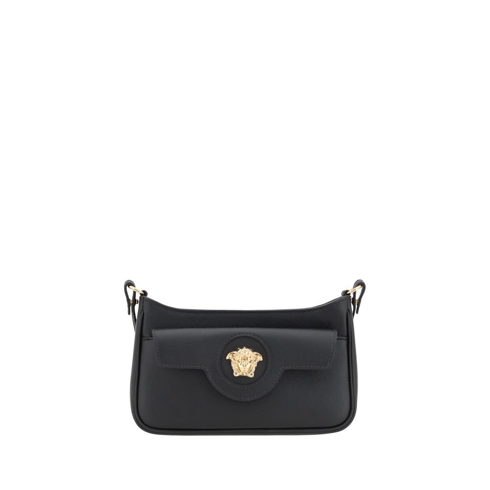 9938854.jpeg Versace Black Calf Leather Bos Taurus Shoulder Bag - Image 1