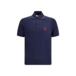 Brunello Cucinelli Blue Cotton Polo Shirt