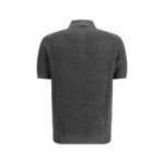 Brunello Cucinelli Gray Cotton Polo Shirt - Image 2