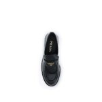 Prada Black Calf Leather Bos Taurus Slip-On Loafers - Image 4