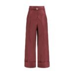 Fendi Bordeaux Silk Dress Pants