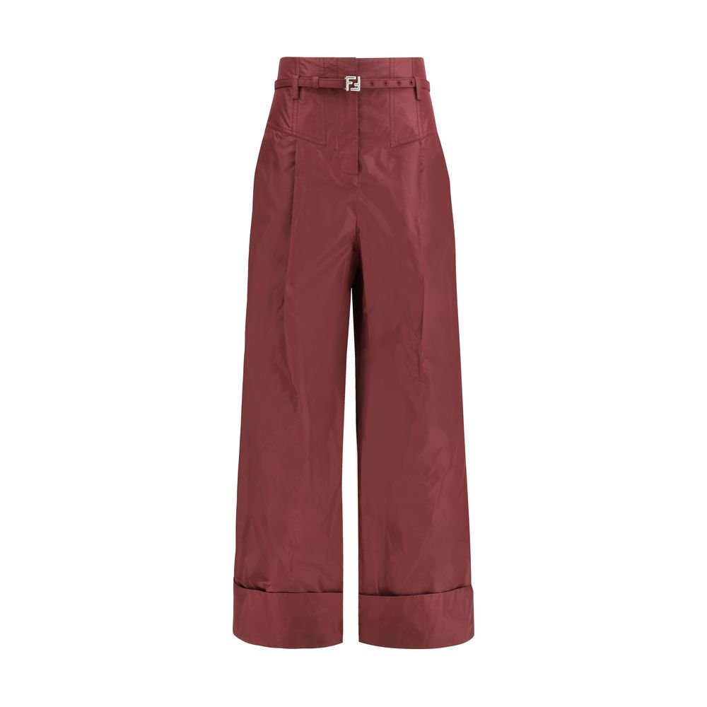 9995906-1.jpeg Fendi Bordeaux Silk Dress Pants - Image 1