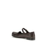 Miu Miu Brown Calf Leather Bos Taurus Slip-On Loafers - Image 3