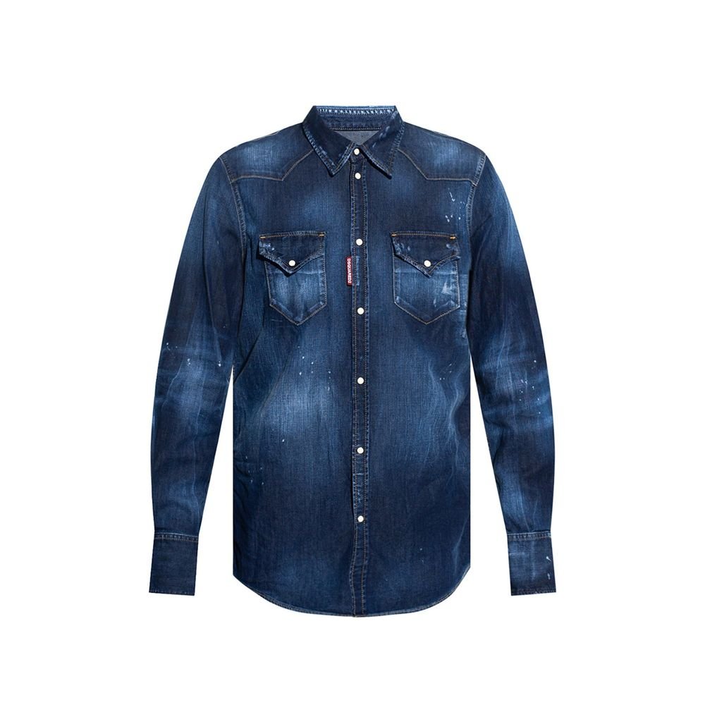 10090470.jpeg Dsquared² Blue Denim Shirt - Image 1