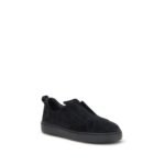 Santoni Black Calf Leather Bos Taurus Low Top Sneakers - Image 2