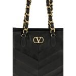 Geantă Valentino Garavani Laseine Small Shopping Neagră Napa din Piele - imagine 4