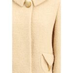 Valentino Beige Fleece Wool Coat - Image 3