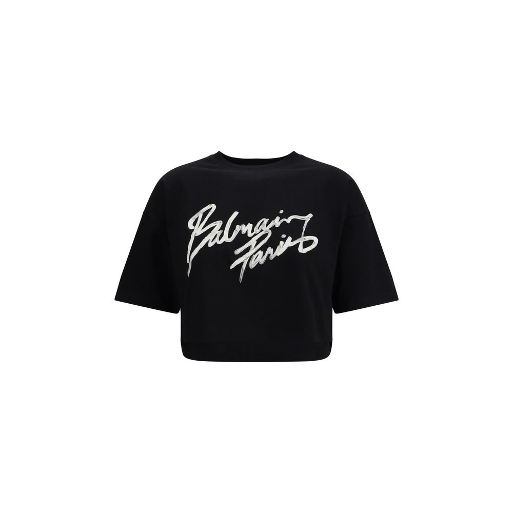 10151109.jpeg Tricou Balmain Negru din Bumbac - imagine 1