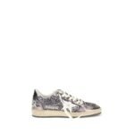 Sneakers Golden Goose Ballstar Glitter Gri din Piele