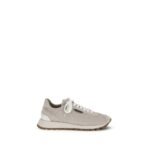 Brunello Cucinelli Gray Calf Leather Bos Taurus Chunky Sneakers