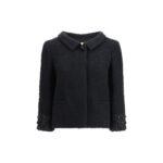 Valentino Black Fleece Wool Coat