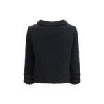 Valentino Black Fleece Wool Coat - Image 2