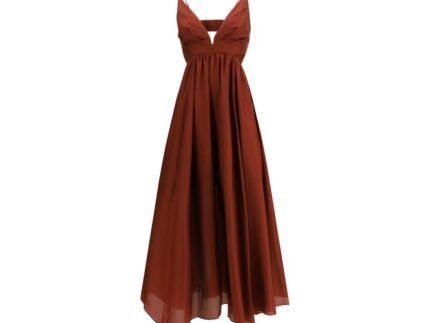 Zimmermann Bordeaux Silk Long Dress