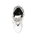 Saint Laurent White Calfskin High Top Sneakers - Image 4